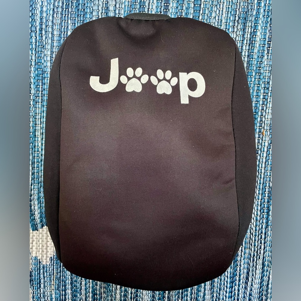 Neoprene Jeep Wrangler center console armrest/pad cover with dog paw prints 🐾.